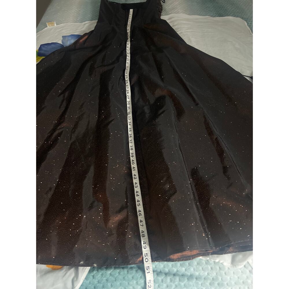 076 Scott McClintock Strapless Brown Sparkle Gown Size 8 – Vintage Evening Dress - Picture 7 of 10